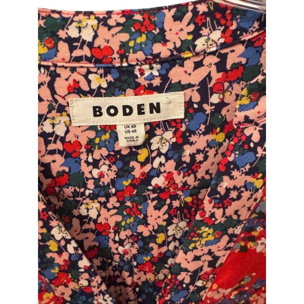Boden Red Floral Midi Dress - Picture 2 of 4